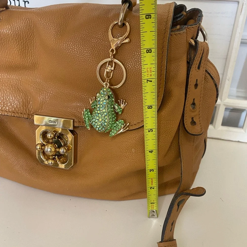 Chloe Elsie Light Brown Leather Satchel with Gold Tone Accents